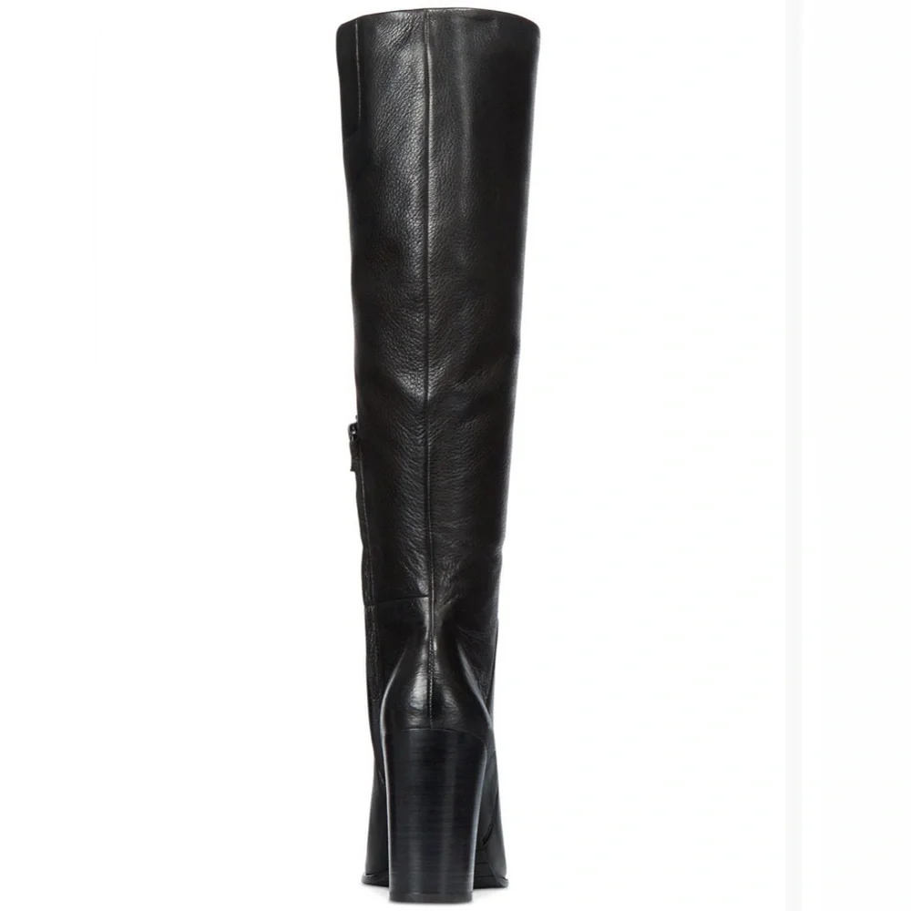 KENNETH COLE New York JUSTIN Knee-High 100% Leather BLACK Boots 8.5